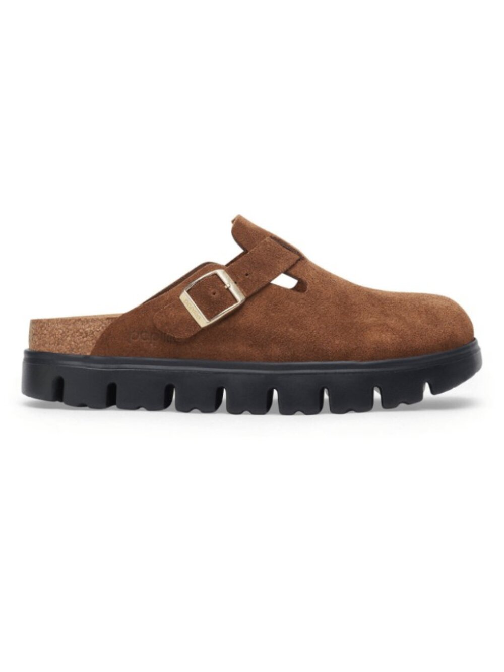 Birkenstock Women's Boston Chunky Suede Leather Clogs - Dark Tea/Black